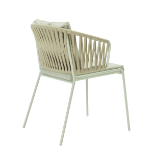Кресло плетеное с подушкой Scab Design Lisa Filo Nest сталь, роуп, ткань sunbrella зеленый шалфей, песочный, зеленый Фото 6