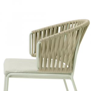 Кресло плетеное с подушкой Scab Design Lisa Filo Nest сталь, роуп, ткань sunbrella зеленый шалфей, песочный, зеленый Фото 31