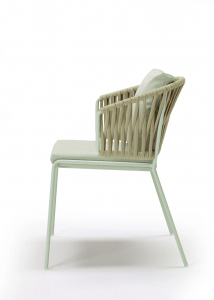 Кресло плетеное с подушкой Scab Design Lisa Filo Nest сталь, роуп, ткань sunbrella зеленый шалфей, песочный, зеленый Фото 5