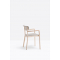 Кресло деревянное с мягкой обивкой PEDRALI Tivoli ясень, ткань беленый ясень, светло-серый Фото 5