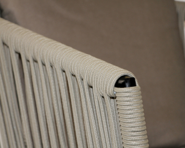 Кресло плетеное с подушками Tagliamento Palermo алюминий, роуп, акрил антрацит, светло-коричневый Фото 9